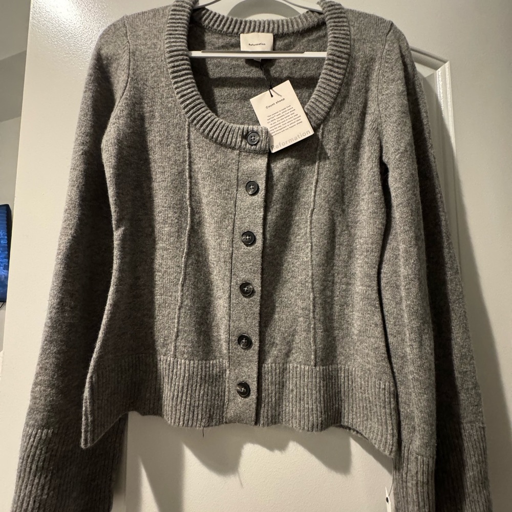 Reformation Karina Regenerative Wool Scoop Neck Cardigan